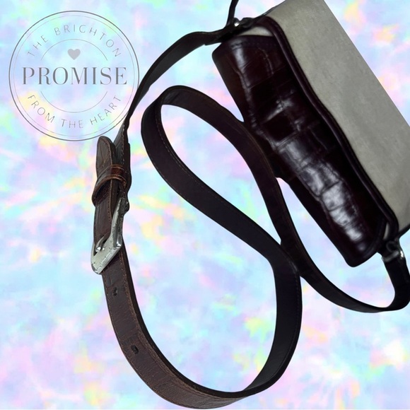 Vintage Brighton Brown & Beige
Crossbody Croc Leather Handbag - Picture 8 of 10